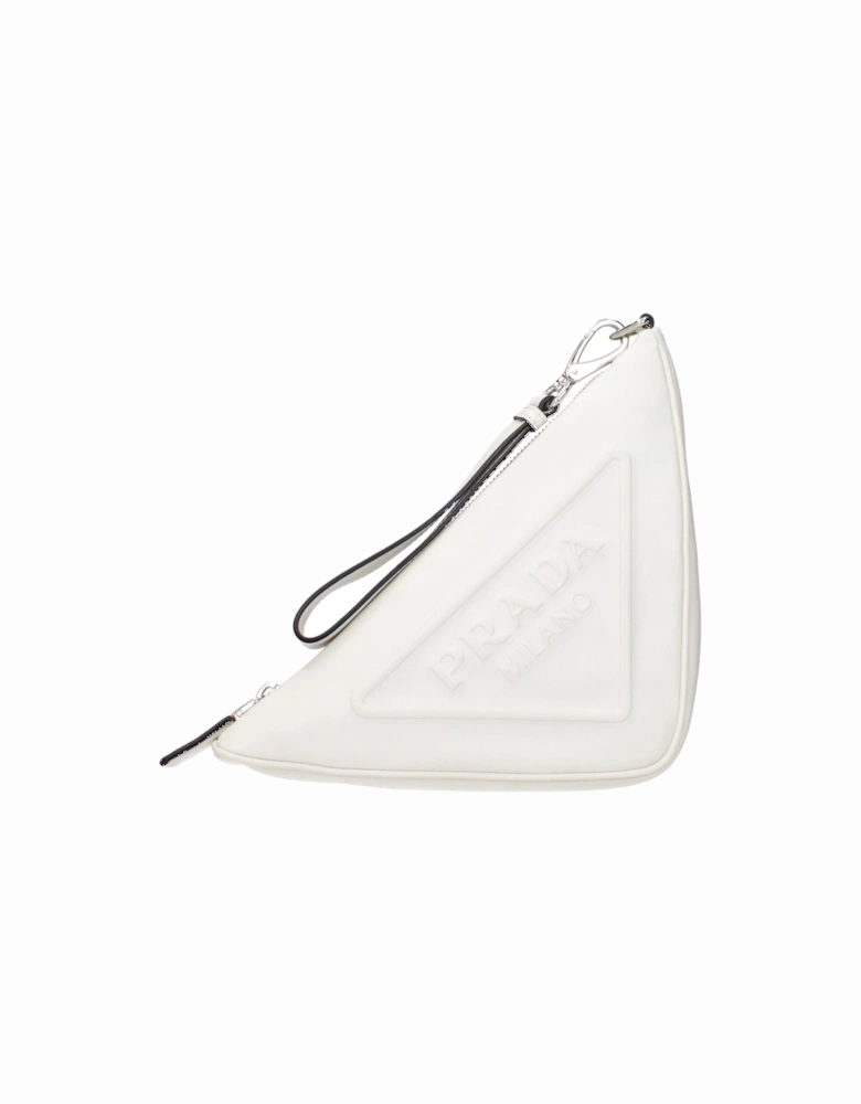 Leather Clutch with Removable Handle Women - White Clutch Bags