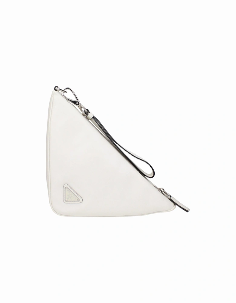 Leather Clutch with Removable Handle Women - White Clutch Bags