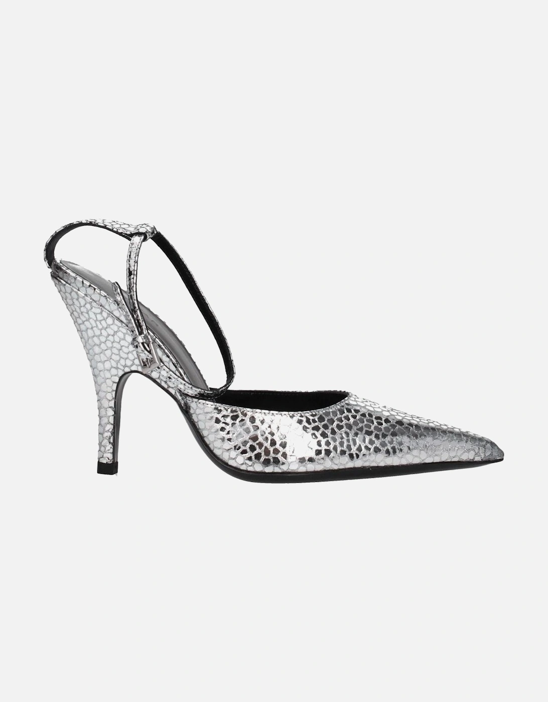 High Heel Pointy Toe Leather Sandals Women - Gray, 6 of 5