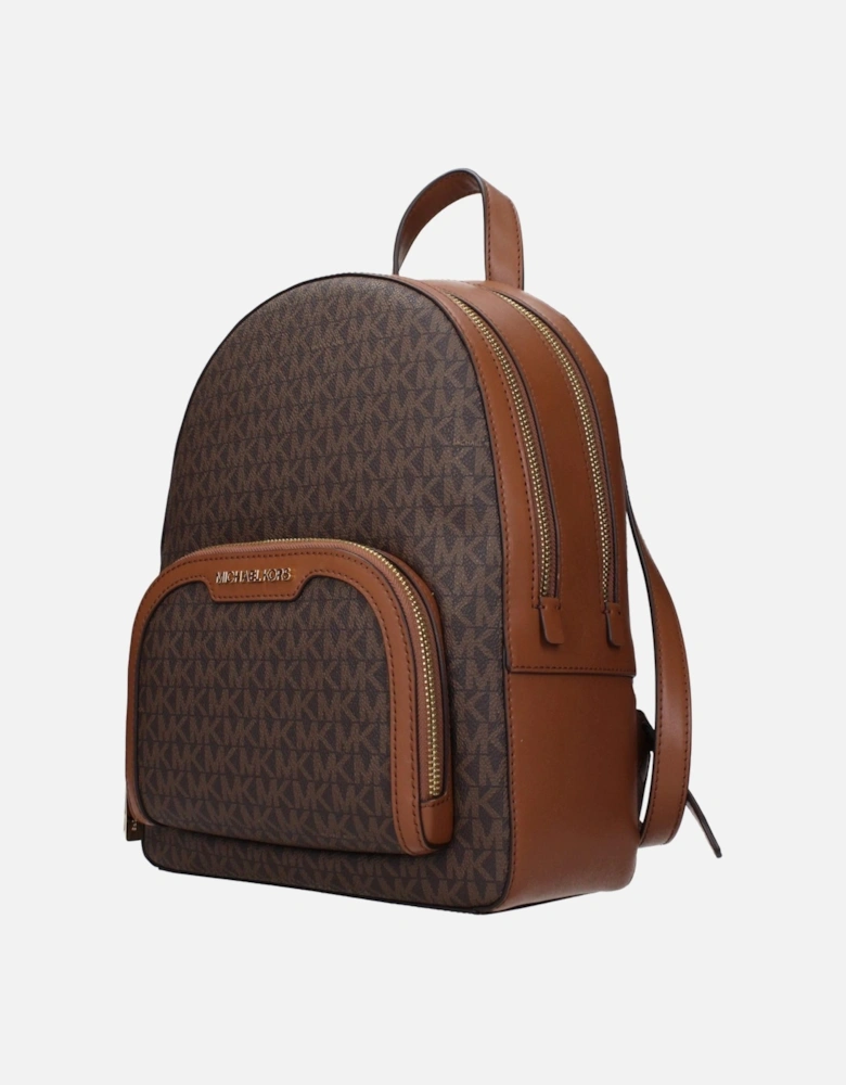 Logo-Embellished Casual Backpack with Adjustable Straps Women - Brown