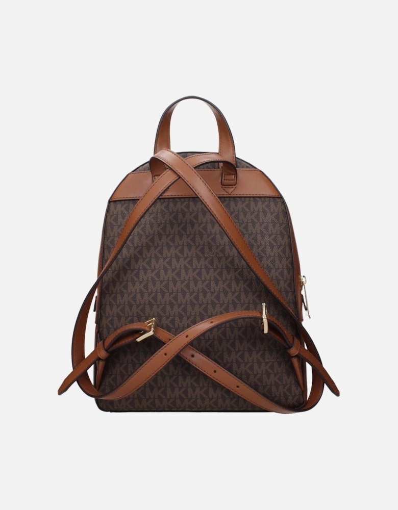 Logo-Embellished Casual Backpack with Adjustable Straps Women - Brown