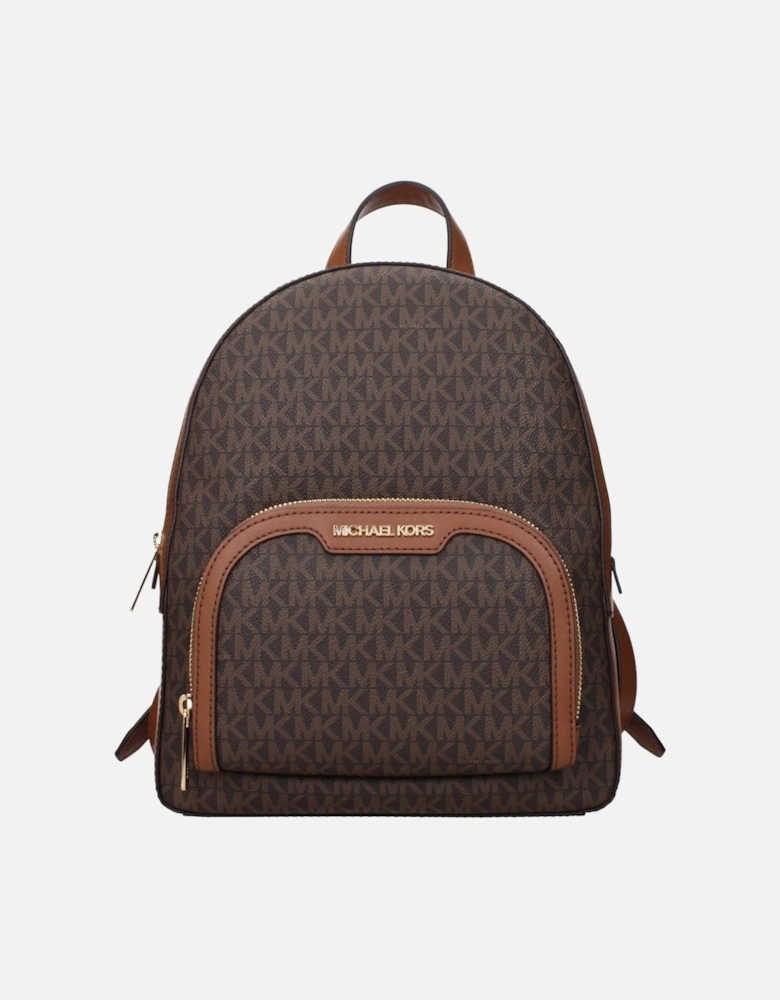 Logo-Embellished Casual Backpack with Adjustable Straps Women - Brown
