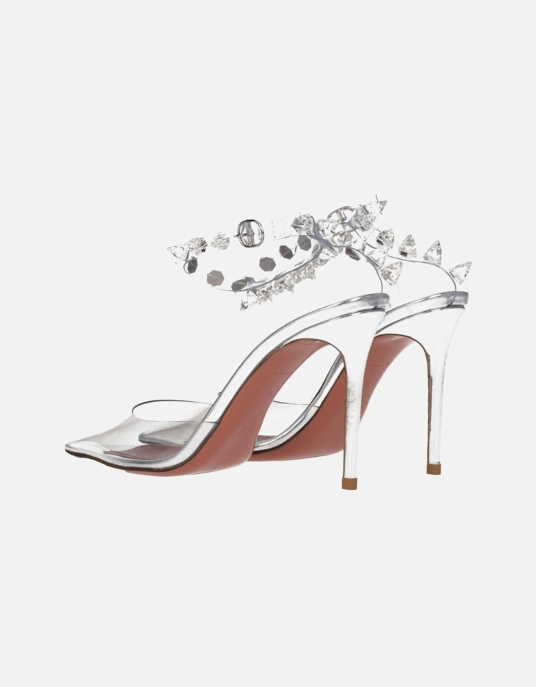 Transparent PVC Studded High Heel Sandals Women