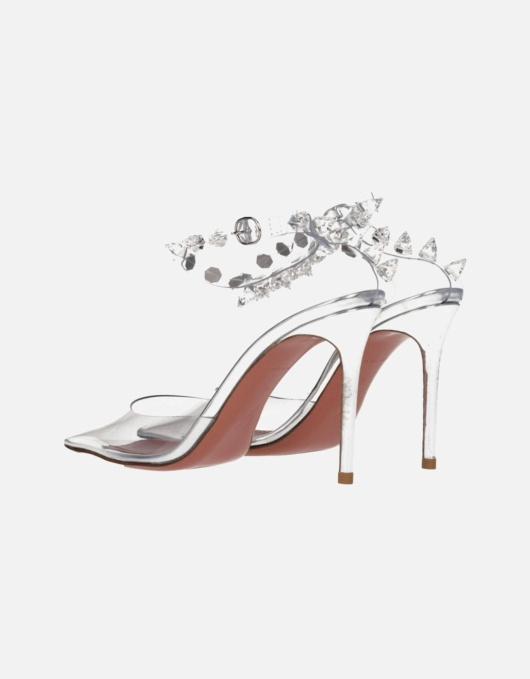 Transparent PVC Studded High Heel Sandals Women