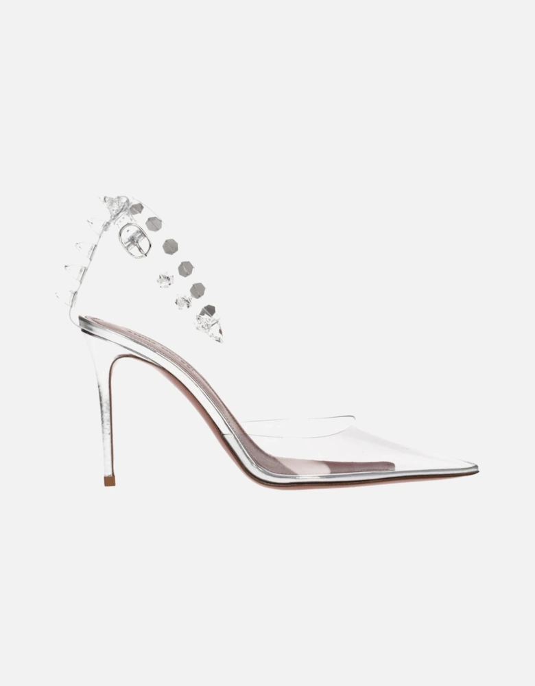 Transparent PVC Studded High Heel Sandals Women