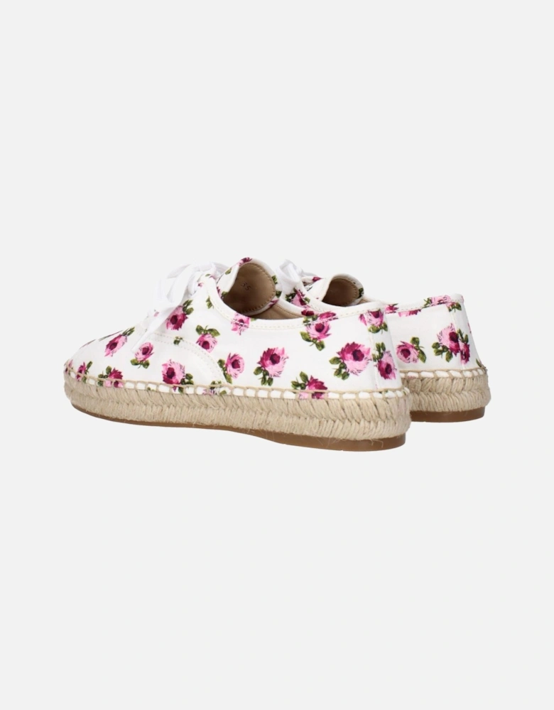 Front Logo Espadrilles with Rubber Sole Women - White Shoes