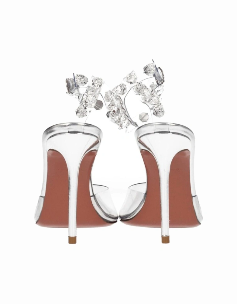 Transparent PVC Studded High Heel Sandals Women