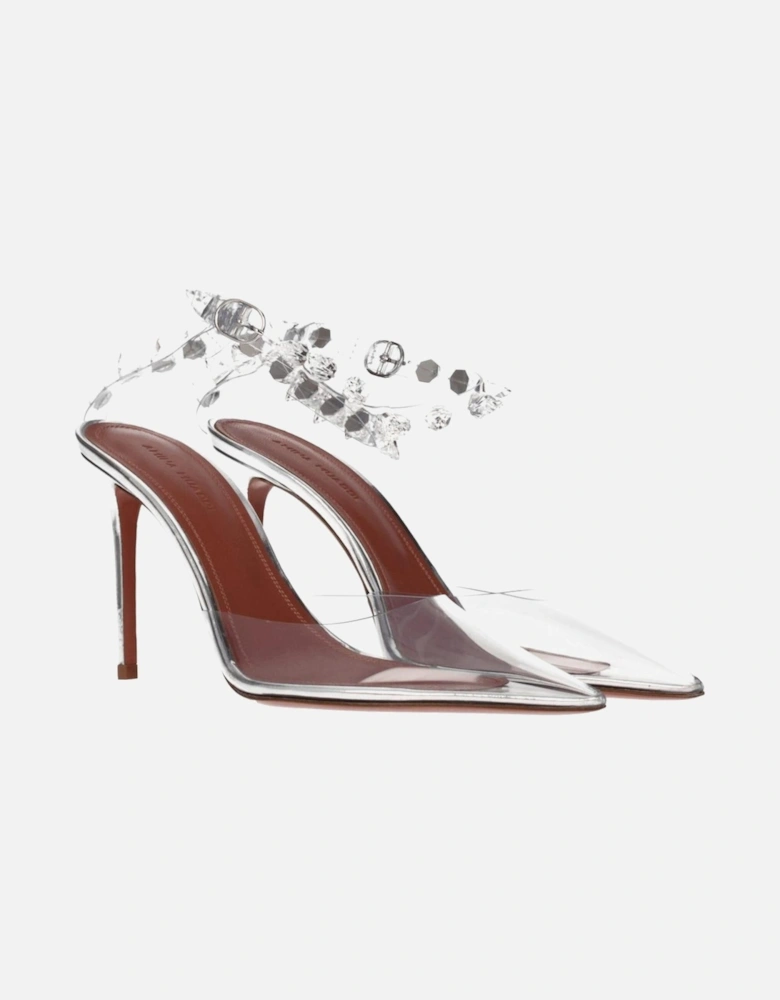 Transparent PVC Studded High Heel Sandals Women