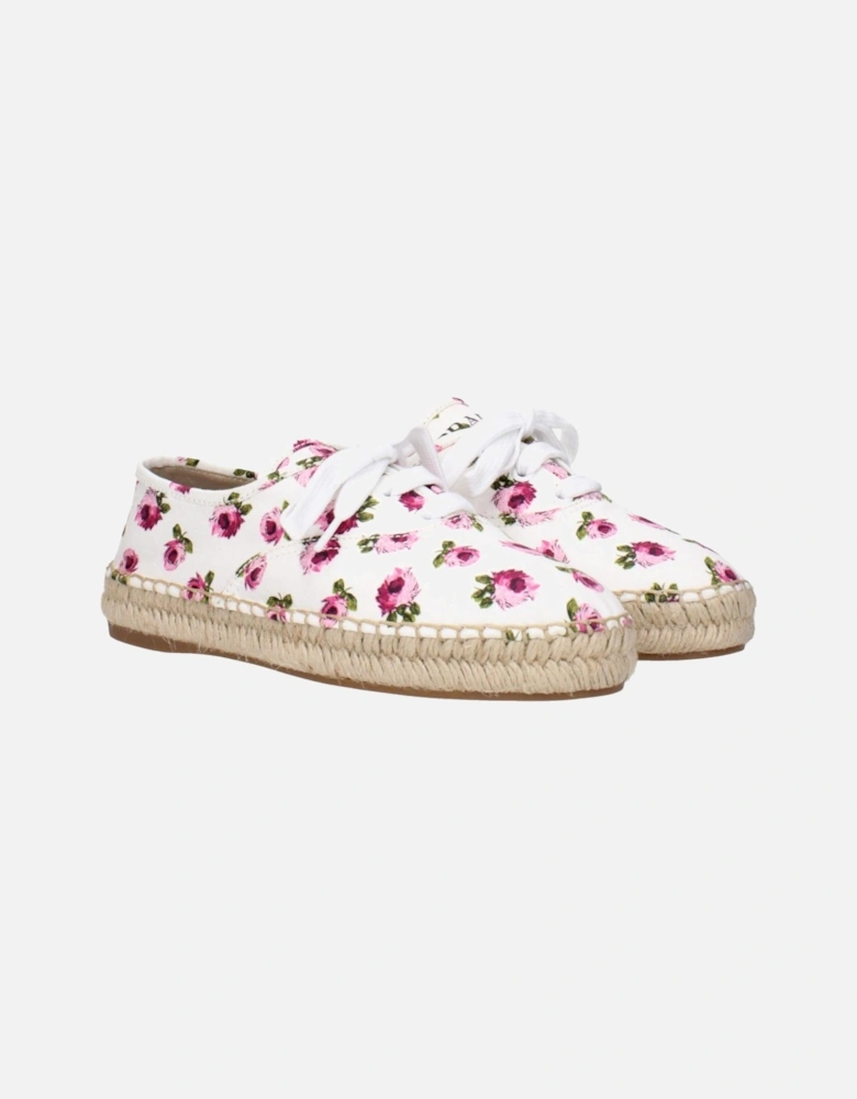 Front Logo Espadrilles with Rubber Sole Women - White Shoes