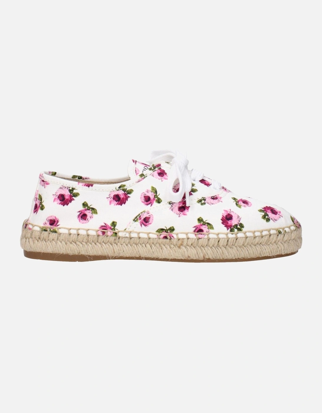 Front Logo Espadrilles with Rubber Sole Women - White Shoes, 6 of 5