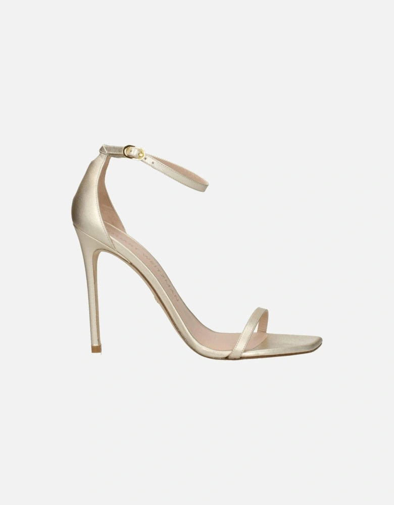 High Heel Open Toe Leather Sandals Women - Gold
