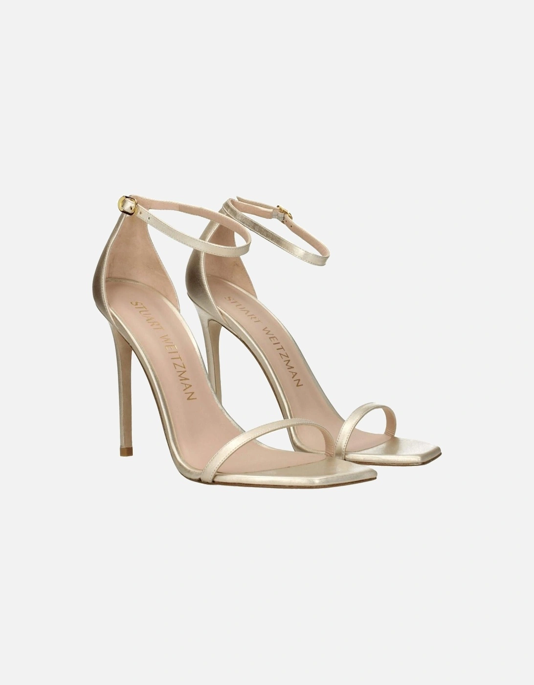 High Heel Open Toe Leather Sandals Women - Gold