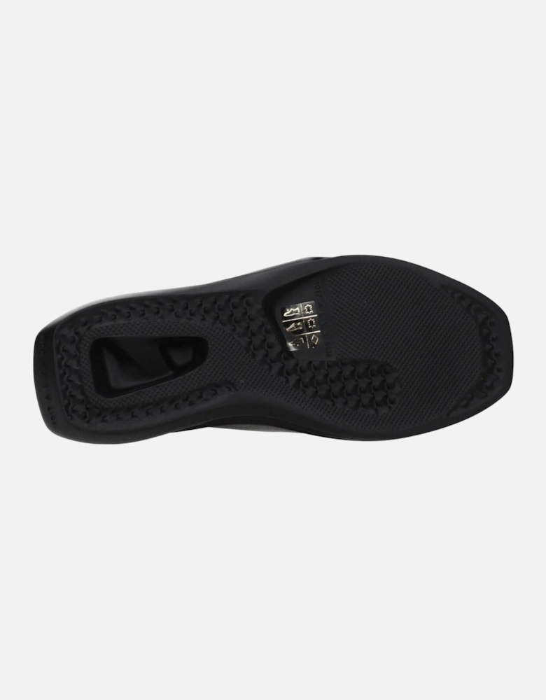 Leather Open Toe Mid Heel Slippers Women - Black Sandals