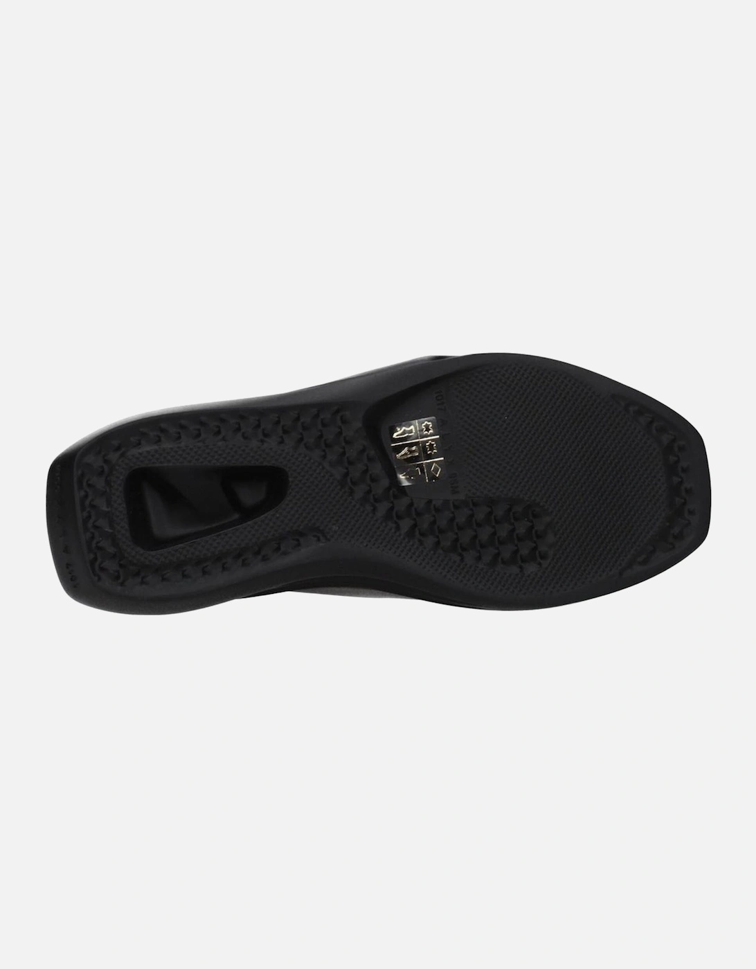 Leather Open Toe Mid Heel Slippers Women - Black Sandals
