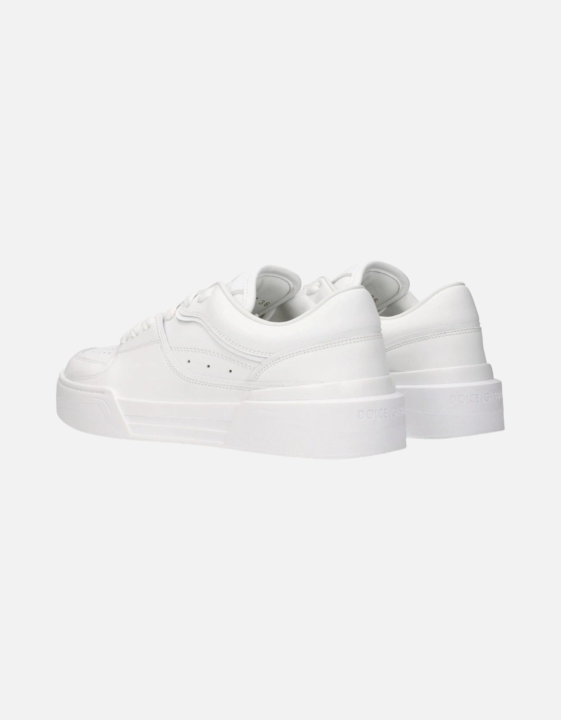 Leather Sneakers with Front and Back Logo Women - White