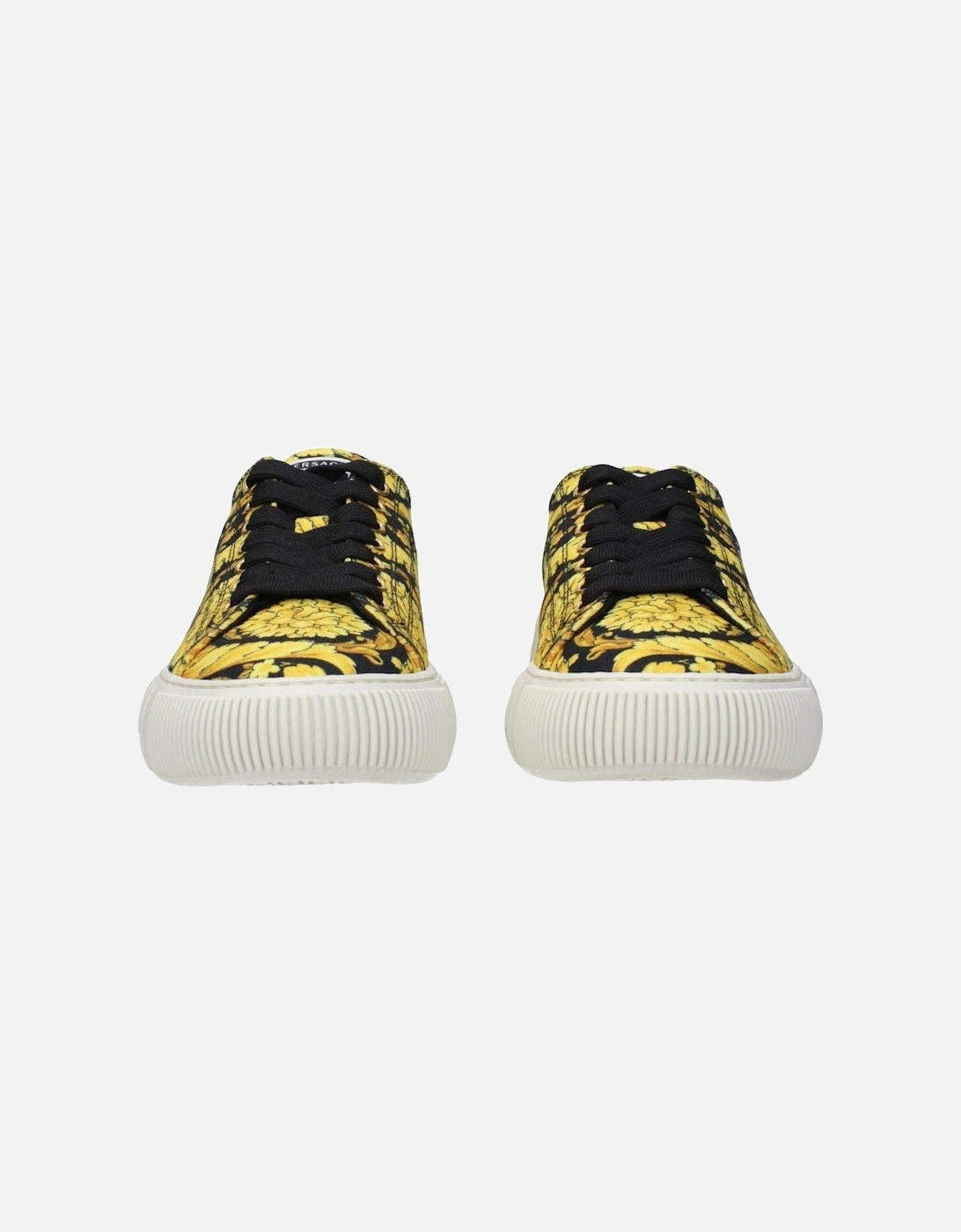 Fabric Sneakers with Front Logo and Print Women - Gold