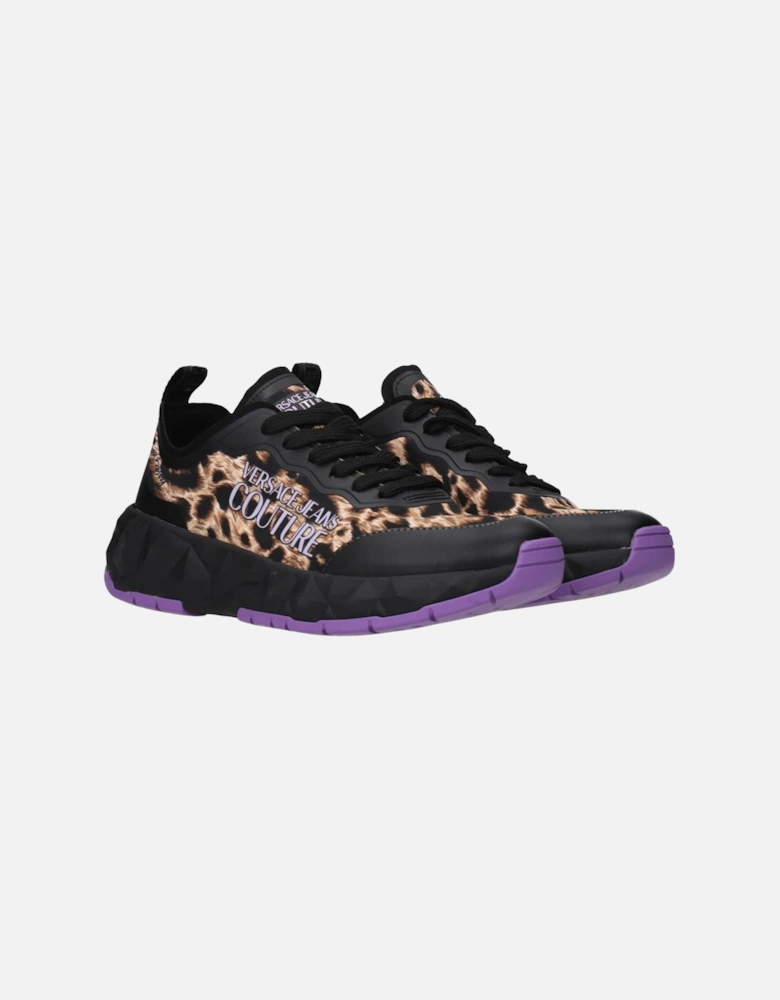 Casual Lace-Up Sneakers with Logos and Print Women - Black