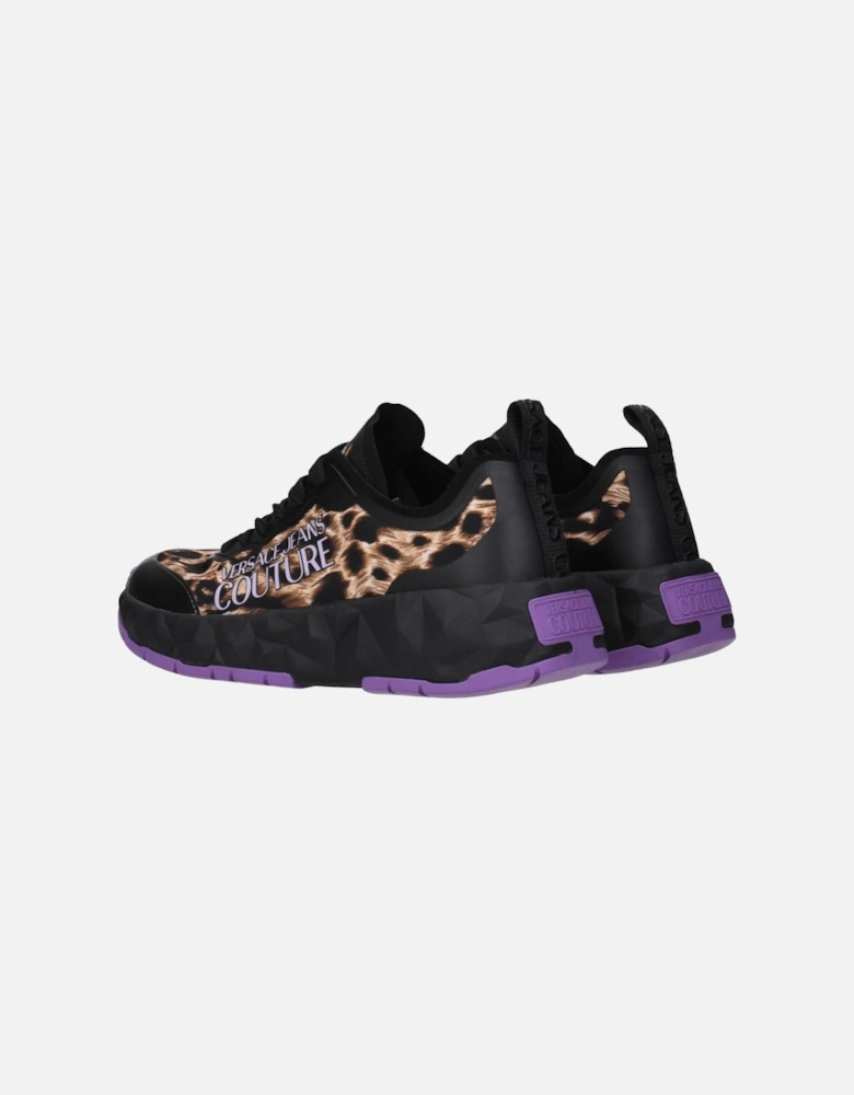 Casual Lace-Up Sneakers with Logos and Print Women - Black