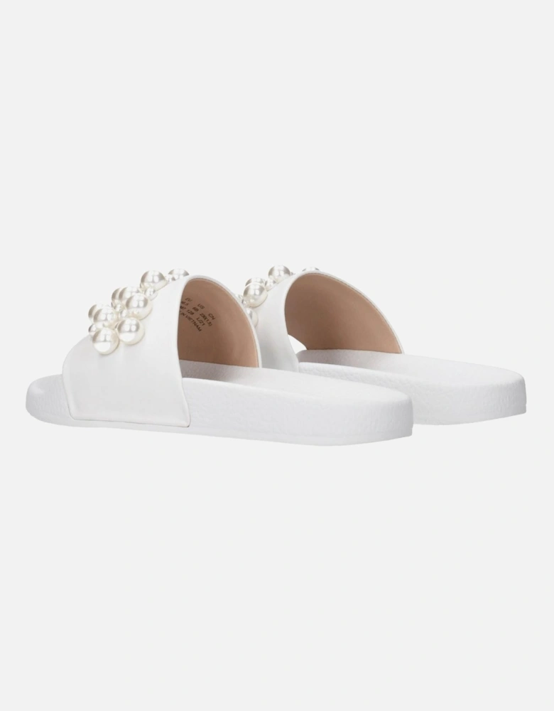 Leather Slippers with Front Detail Women - White Sandals