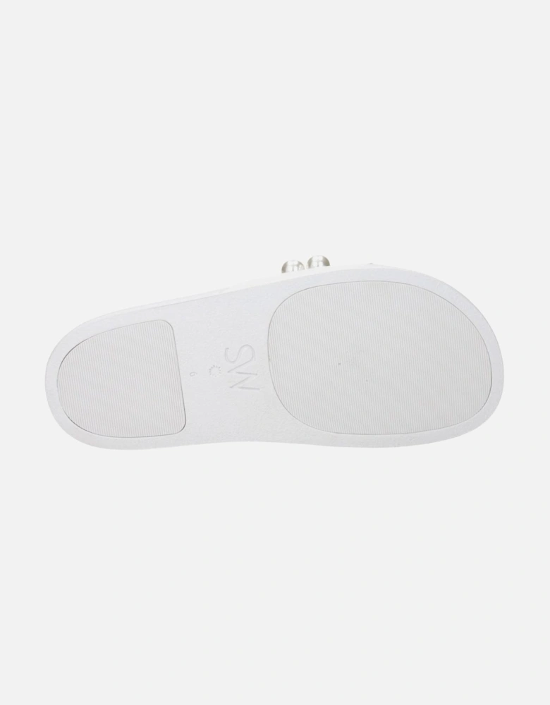 Leather Slippers with Front Detail Women - White Sandals