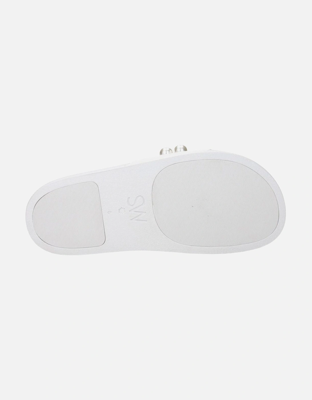 Leather Slippers with Front Detail Women - White Sandals