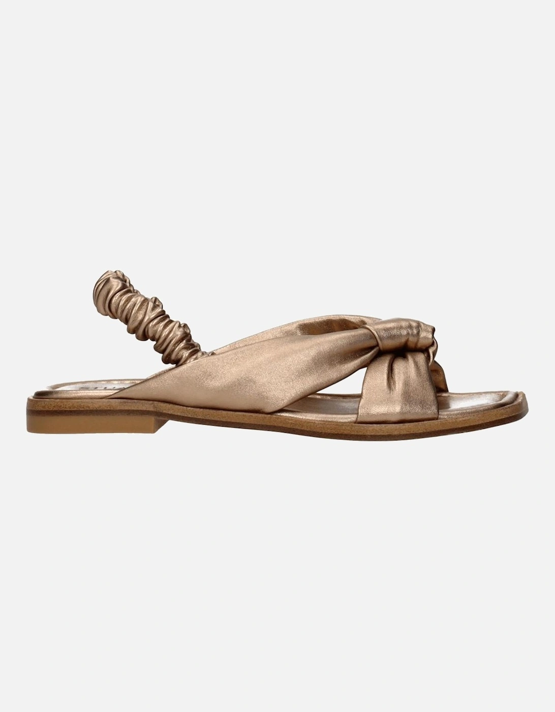 Gold Open Toe Leather Sandals Women, 6 of 5