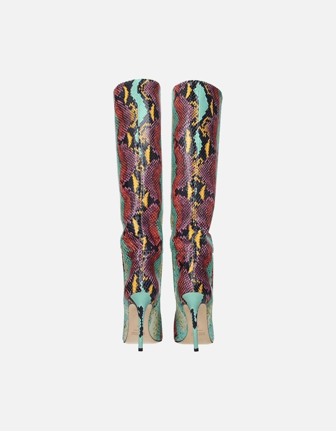 Pointy Toe Python Print High Heel Boots Women - Multicolor