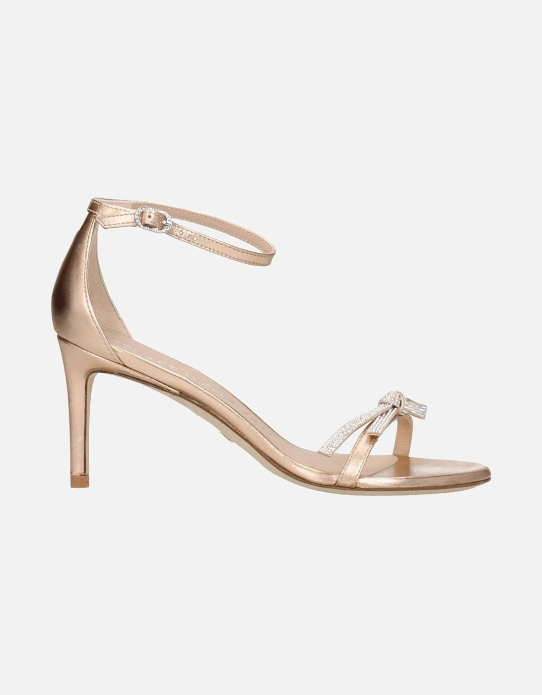 Metallic Effect Leather Mid-Heel Sandals Women - Pink, 6 of 5