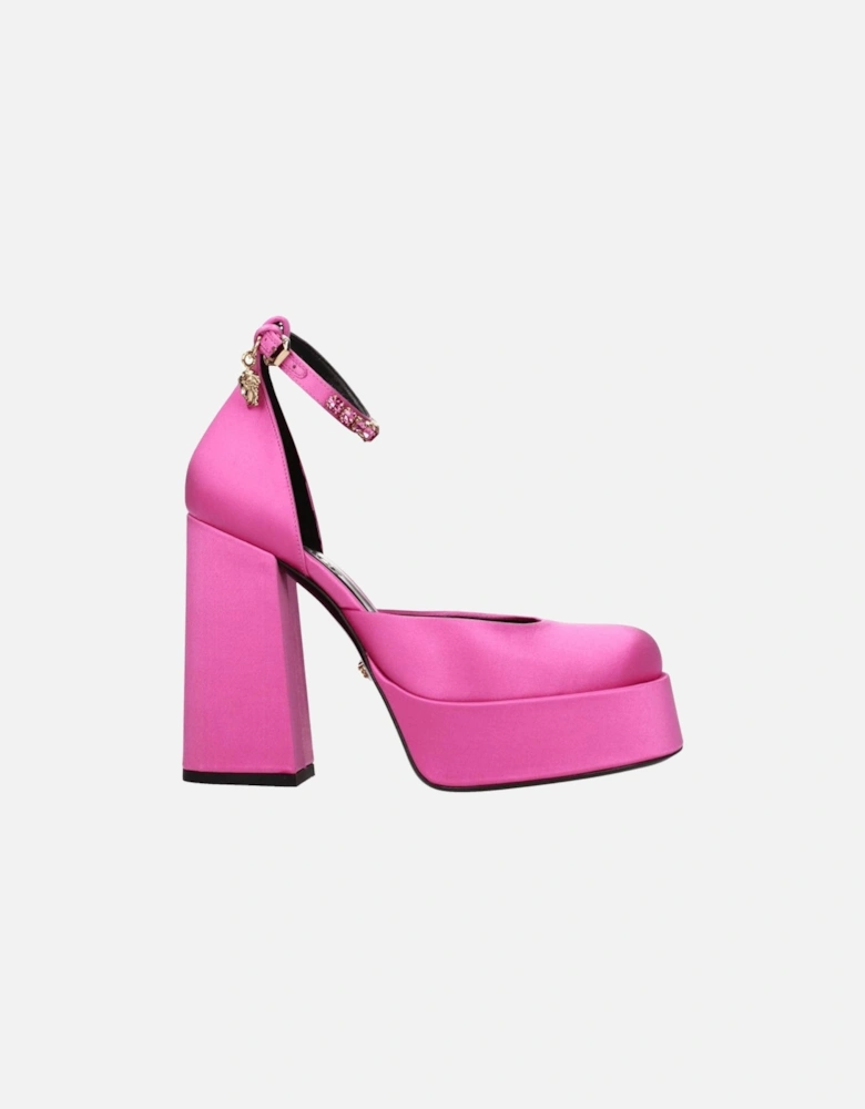 High Heel Satin Sandals with Rhinestone Detail Women - Pink