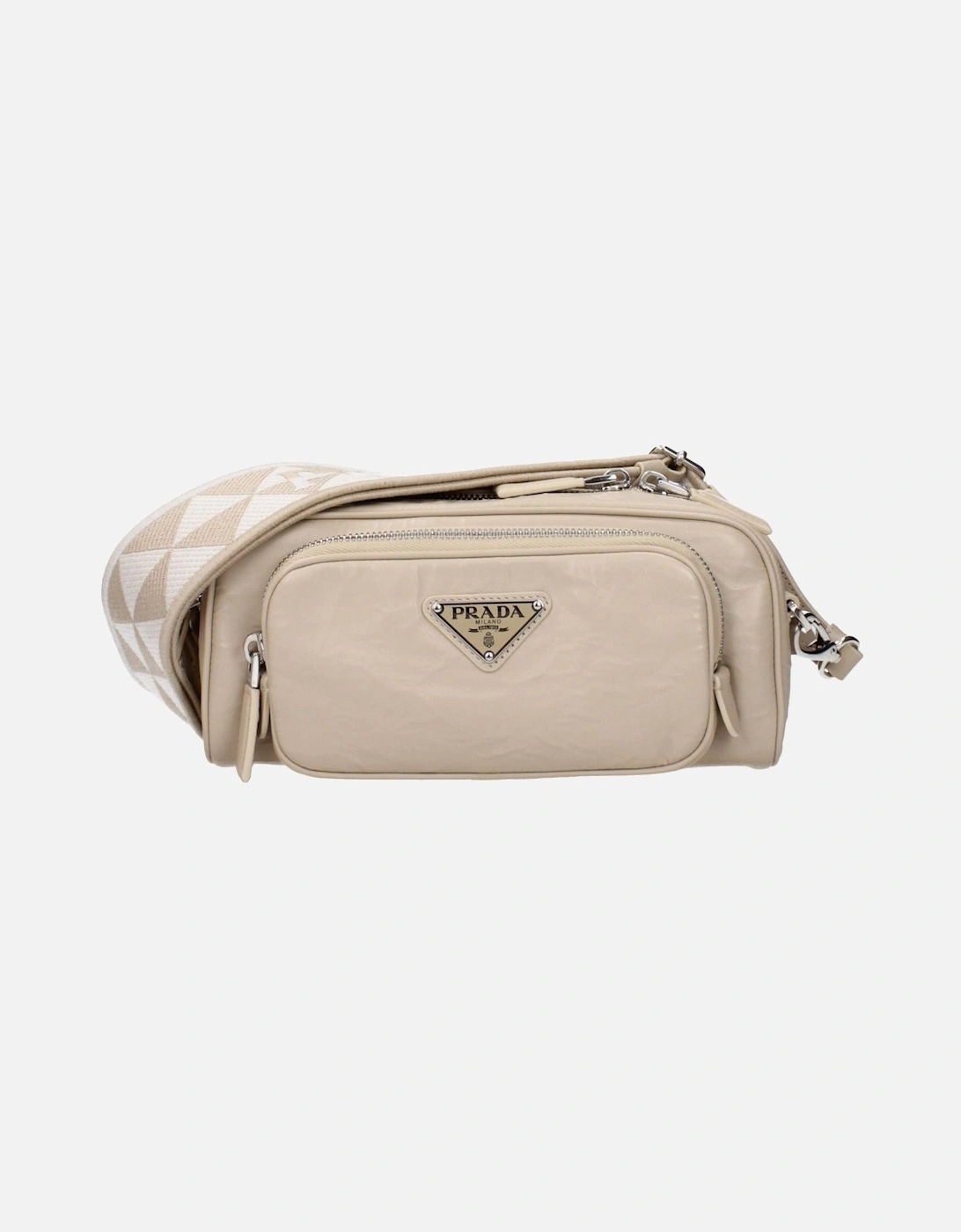 Leather Crossbody Bag with Adjustable Straps Women - Beige, 4 of 3