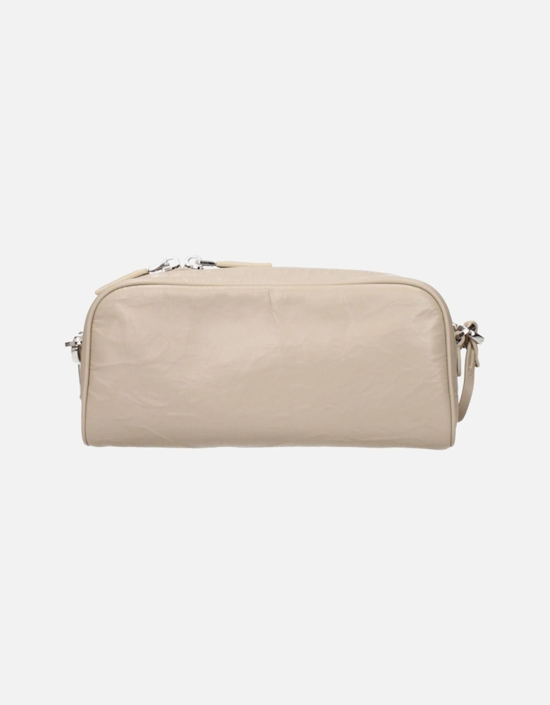 Leather Crossbody Bag with Adjustable Straps Women - Beige