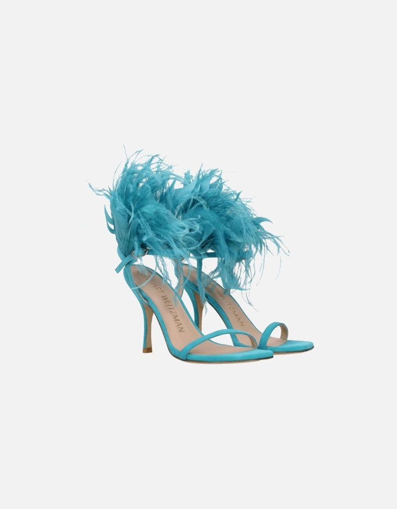 High Heel Suede Sandals with Buckle Closure Women - Green