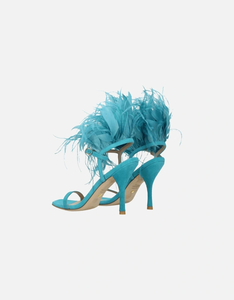 High Heel Suede Sandals with Buckle Closure Women - Green