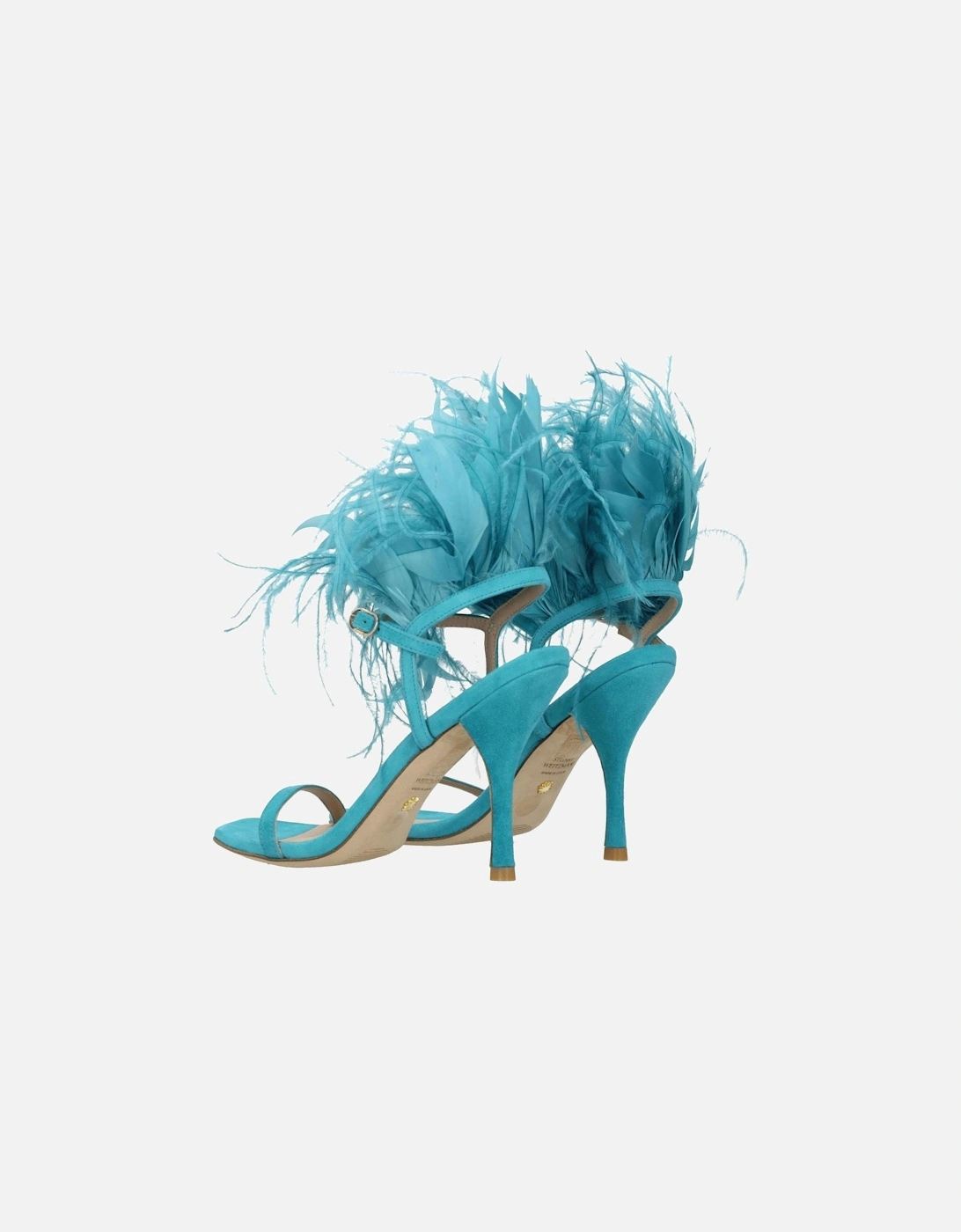 High Heel Suede Sandals with Buckle Closure Women - Green