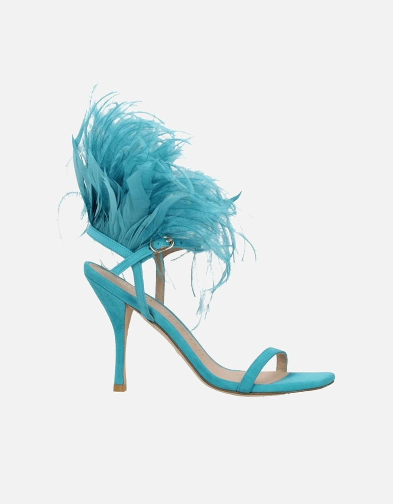 High Heel Suede Sandals with Buckle Closure Women - Green