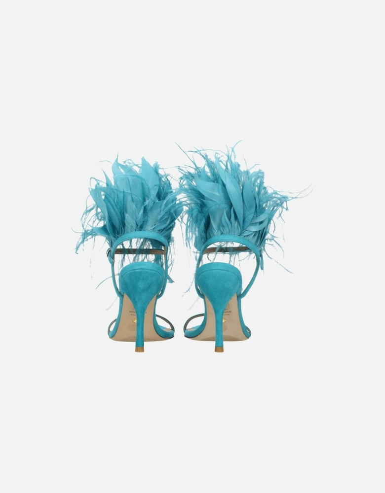 High Heel Suede Sandals with Buckle Closure Women - Green
