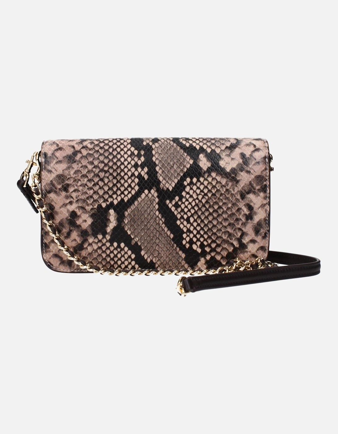 Leather Clutch with Removable Handle and Shoulder Strap Women - Pink