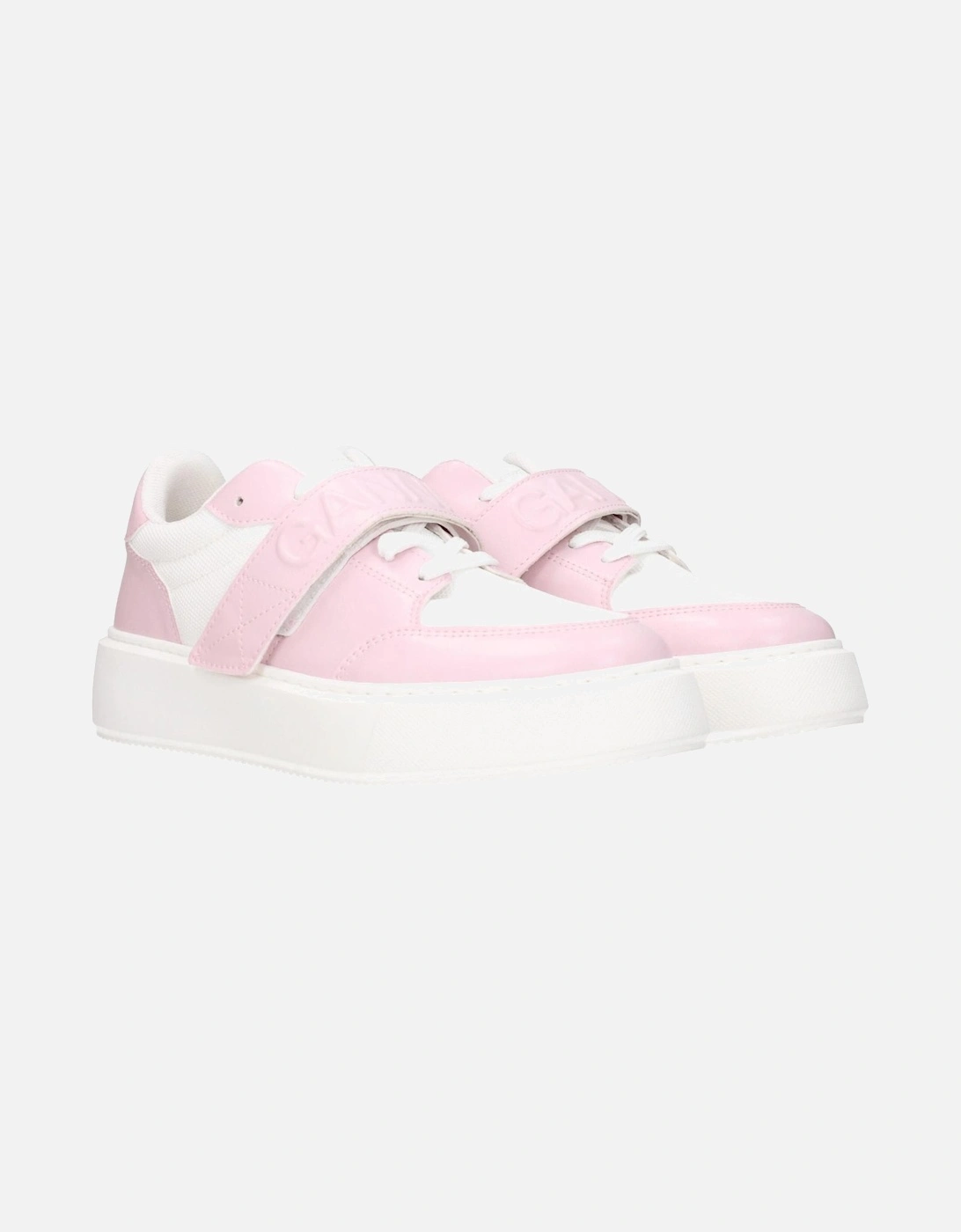 Leather Low-Top Lace-Up Sneakers Women - Pink