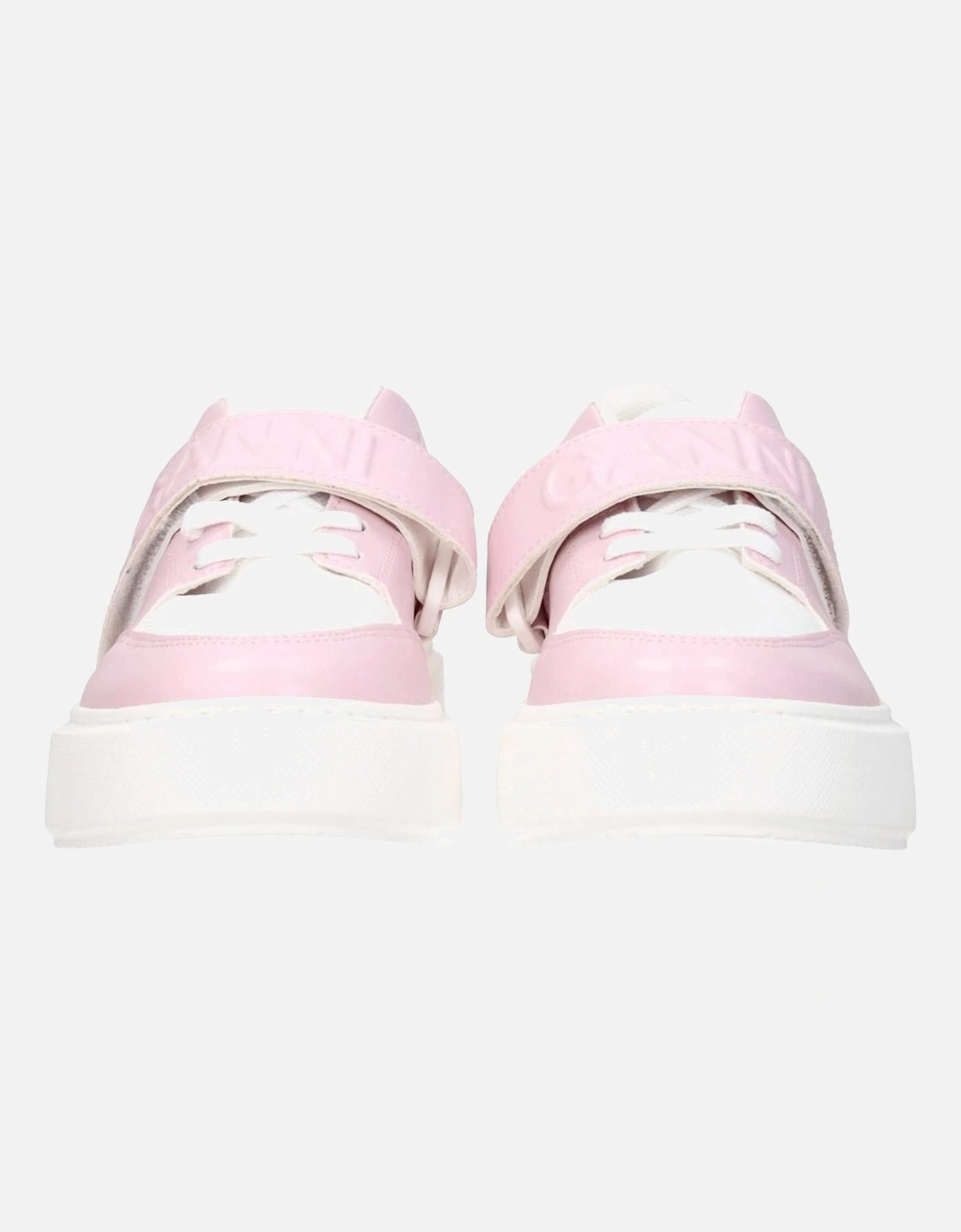 Leather Low-Top Lace-Up Sneakers Women - Pink