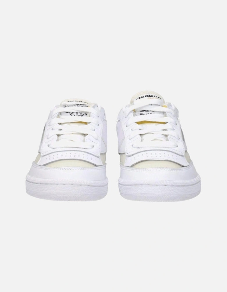 Leather Logo-Embellished Lace-Up Sneakers Women - White