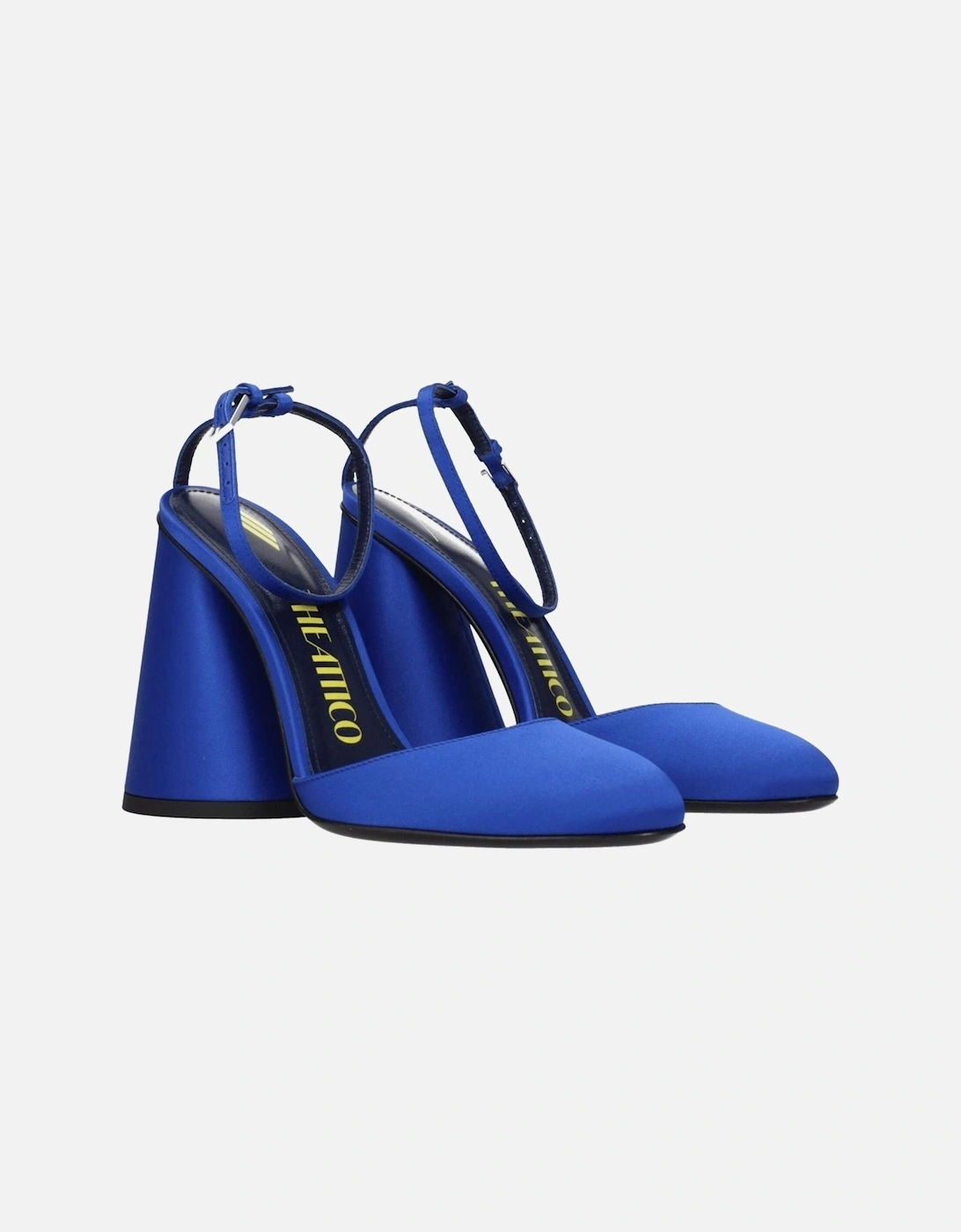 Satin High Heel Round Toe Sandals Women - Blue