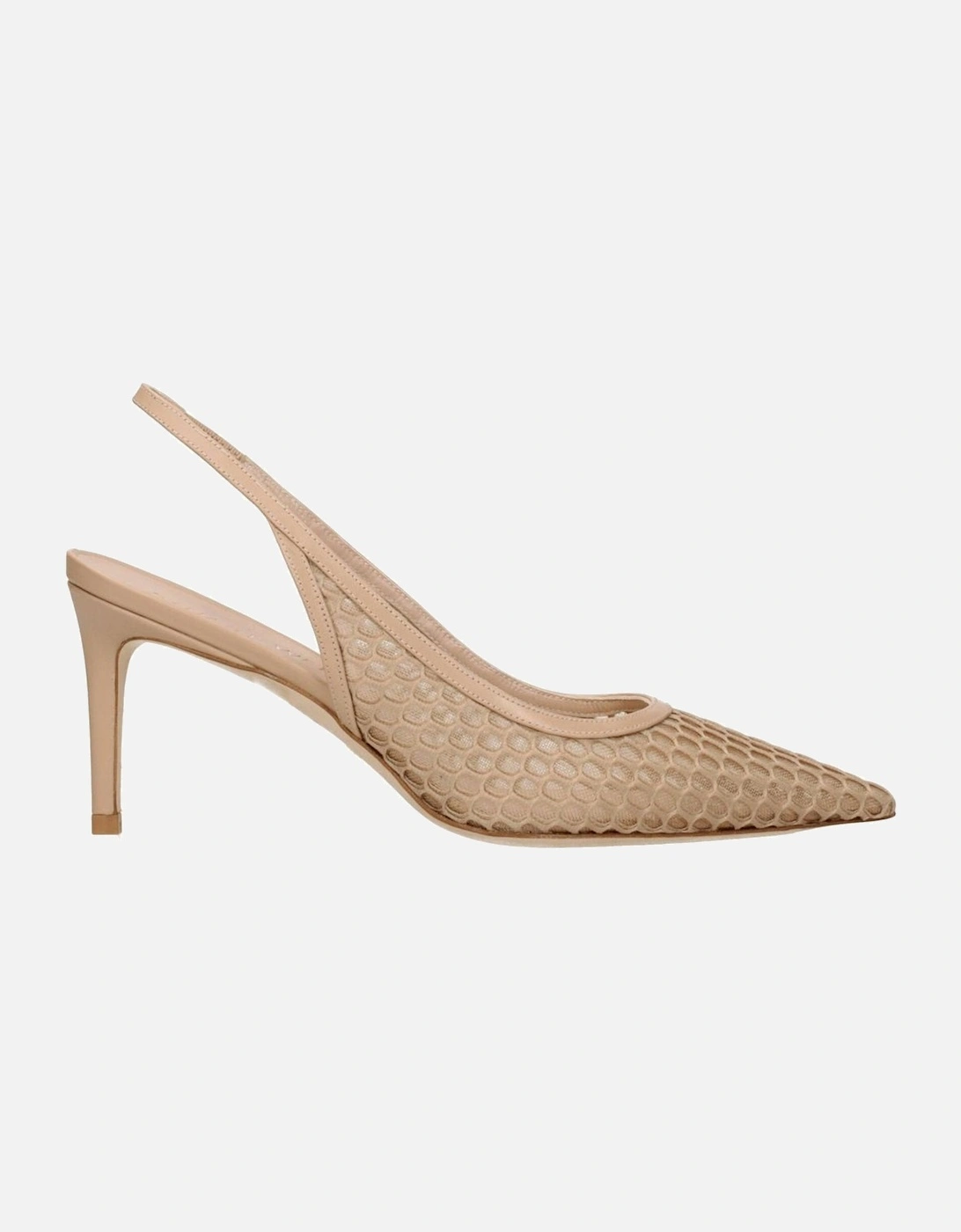 Pointy Toe Mid Heel Leather Sandals Women - Beige, 6 of 5