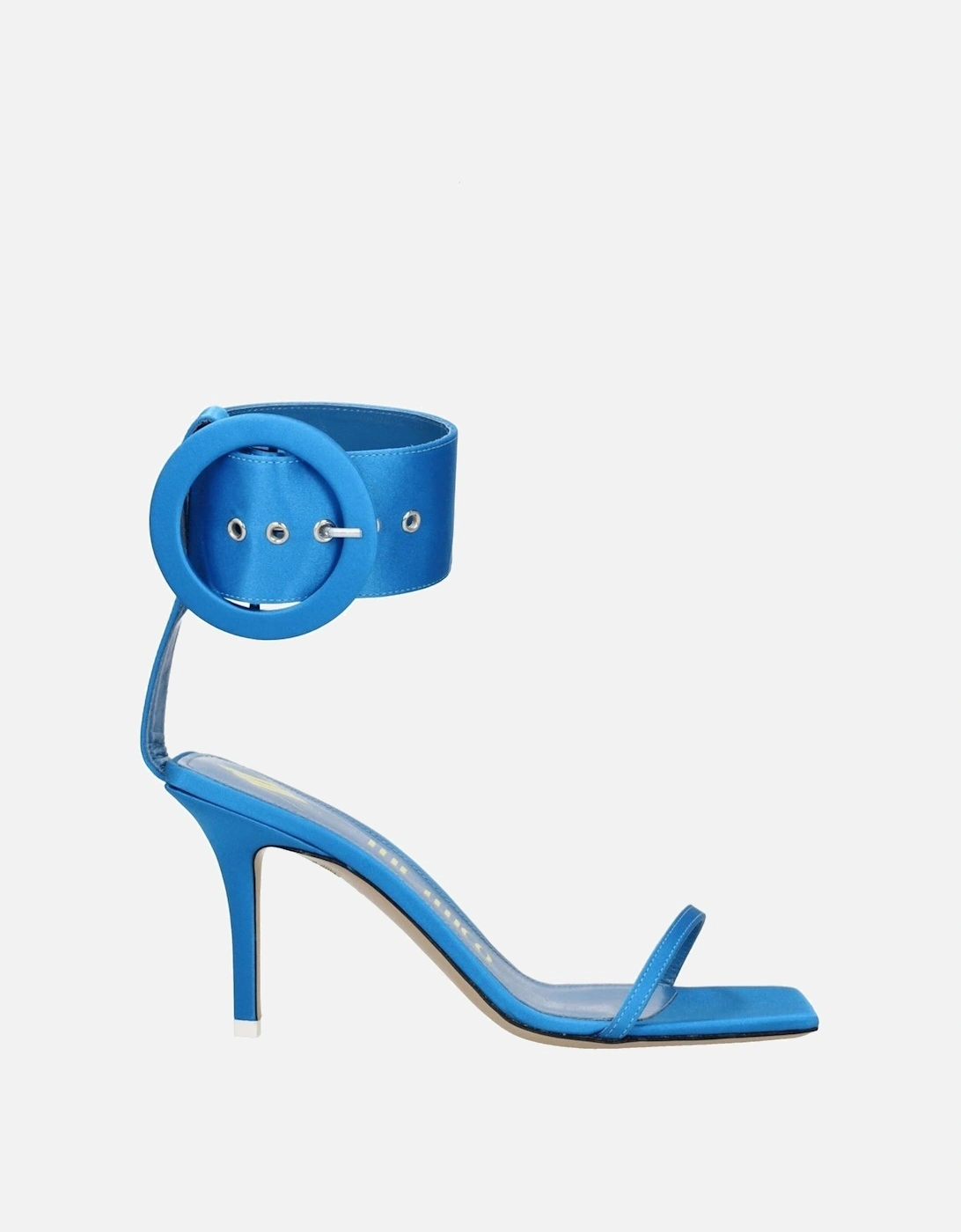 Satin Mid Heel Open Toe Sandals Women - Light Blue, 6 of 5