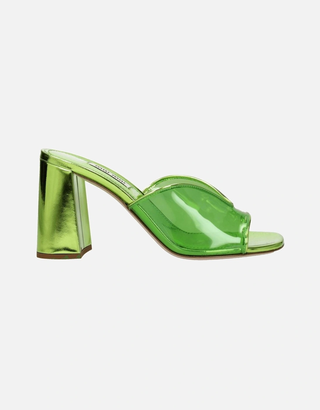 Open Toe Mid Heel Leather Sandals Women - Green, 6 of 5
