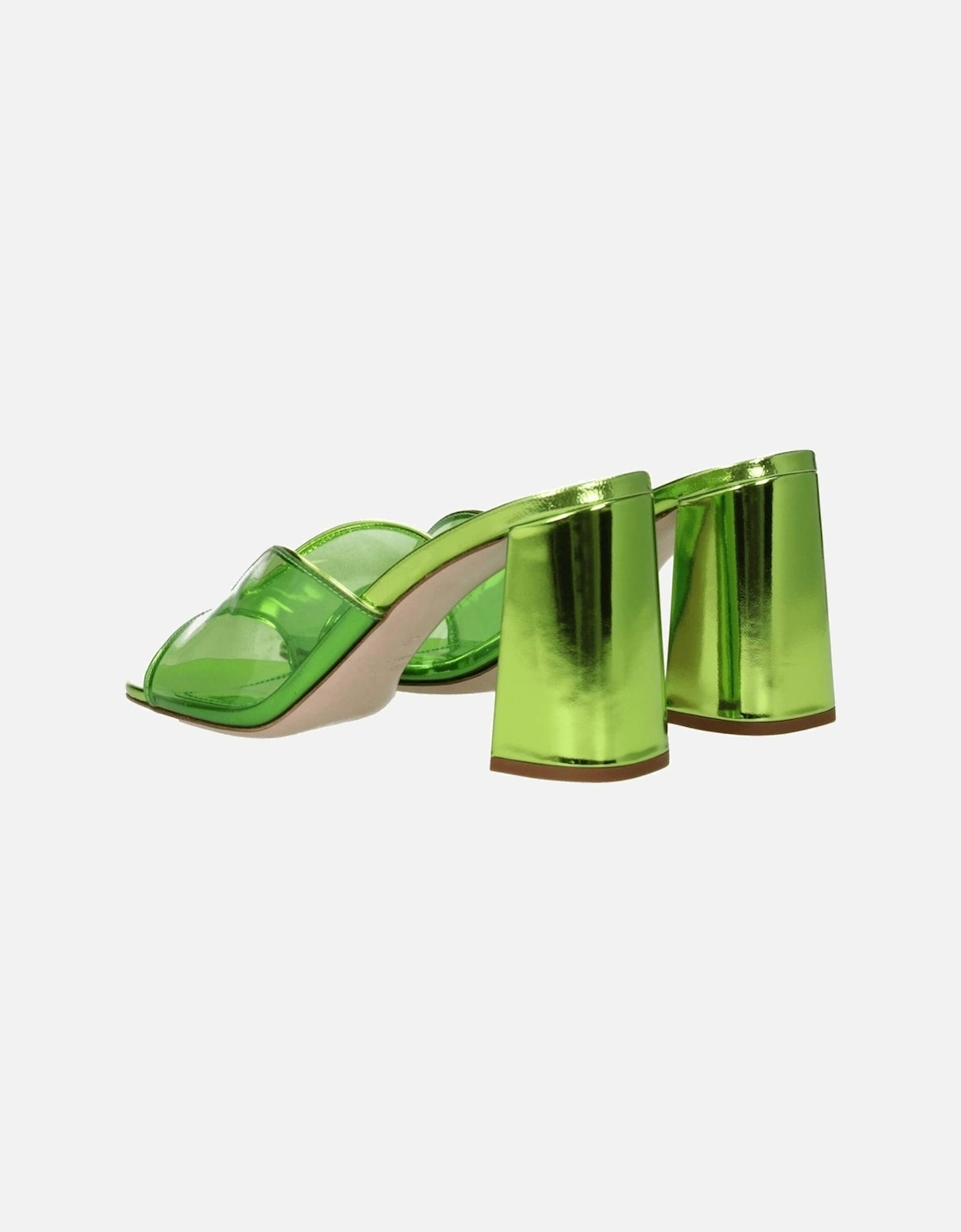 Open Toe Mid Heel Leather Sandals Women - Green