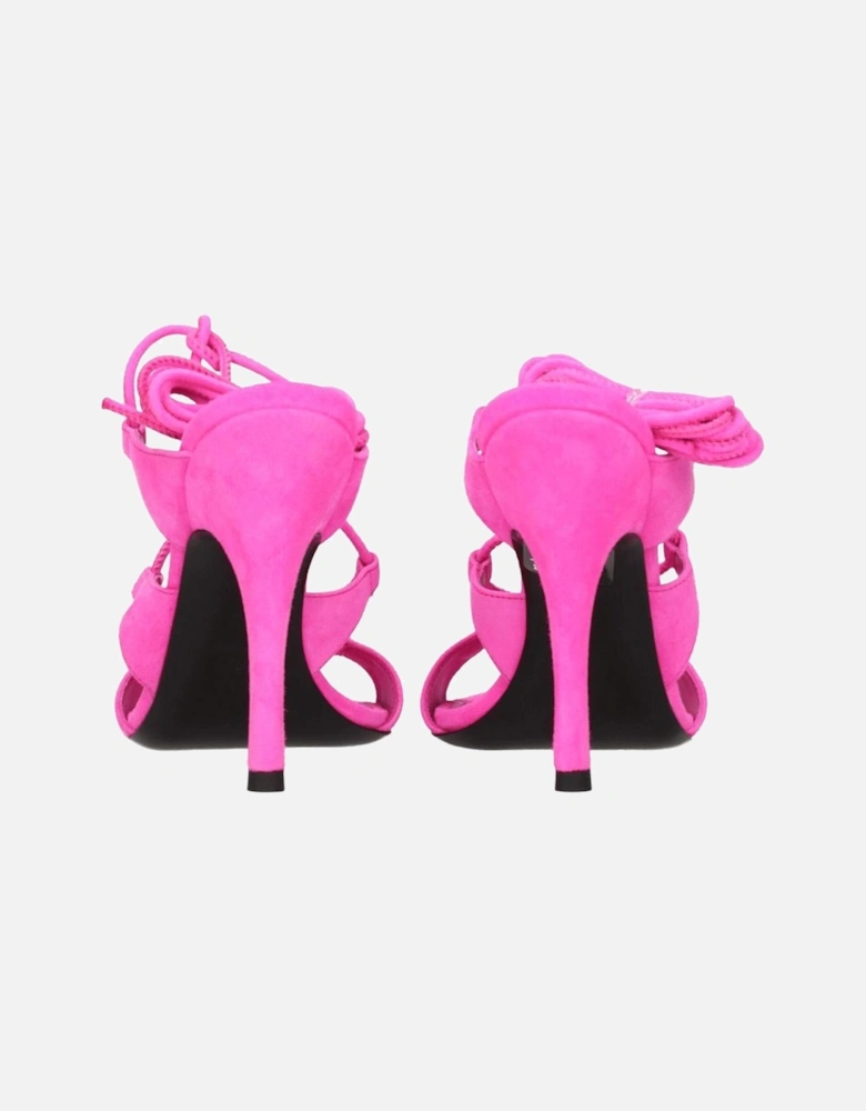 Suede High Heel Pointy Toe Sandals Women - Pink