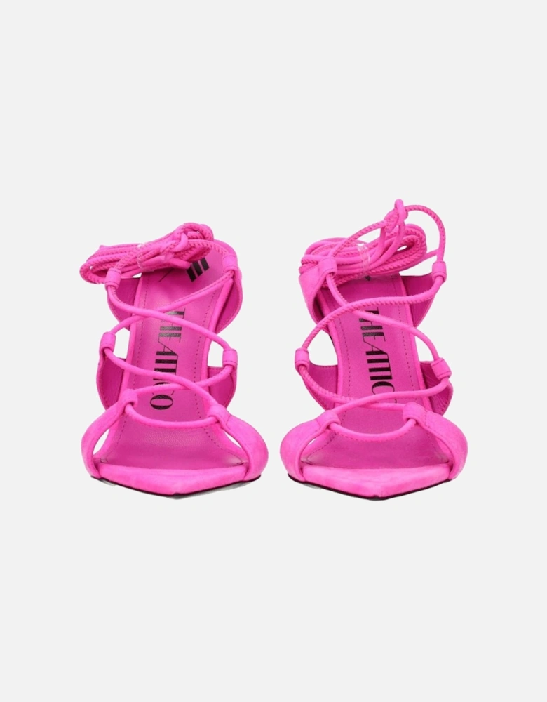 Suede High Heel Pointy Toe Sandals Women - Pink