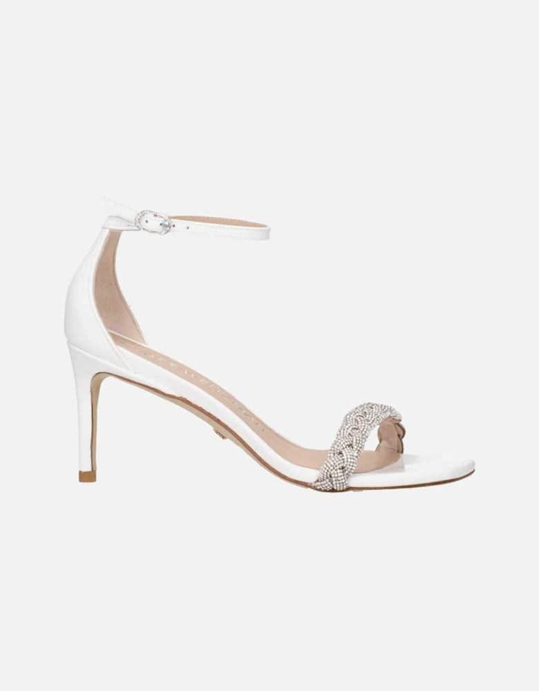 Patent Leather Open Toe Sandals with Buckle Closure Women - White