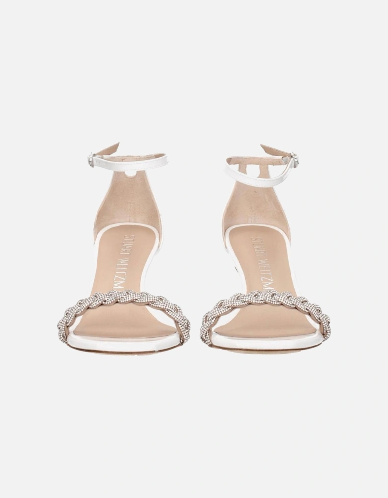 Patent Leather Open Toe Sandals with Buckle Closure Women - White