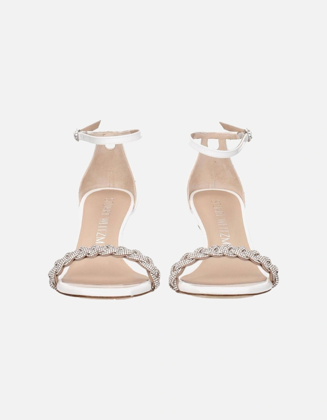 Patent Leather Open Toe Sandals with Buckle Closure Women - White